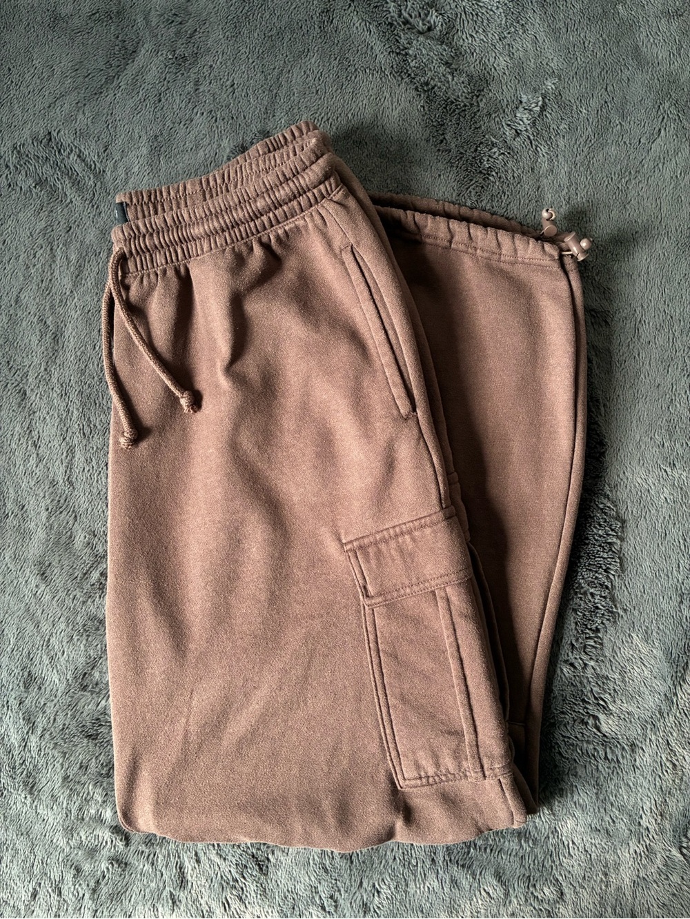 Bluenotes Brown Wide Leg Cargo Sweatpants - Size L